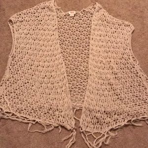 Tan fringe vest